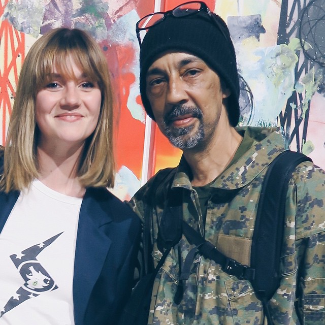 Portrait of Federica Belloni with Leonard Hilton McGurr (born November 17, 1955), known as Futura 2000 from the network surrounding The Bridges of Graffiti in Venice