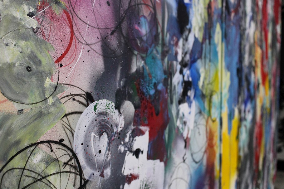 Painted surface detail from The Bridges of Graffiti in Venice