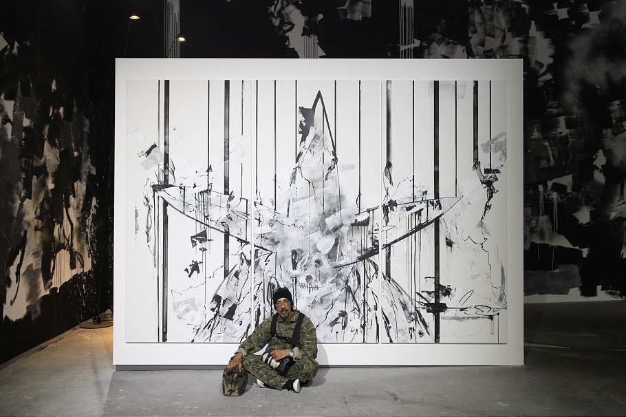 Monochrome installation at The Bridges of Graffiti, Arterminal Venice